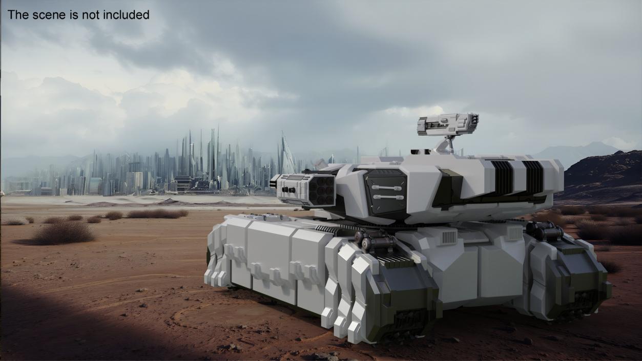 3D Fantastic Heavy Tank White 2 model