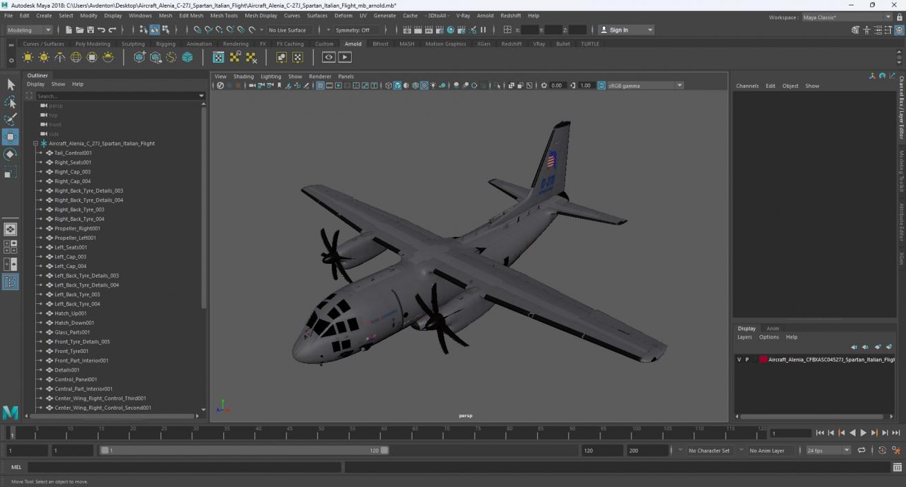 Aircraft Alenia C-27J Spartan Italian Flight 3D model