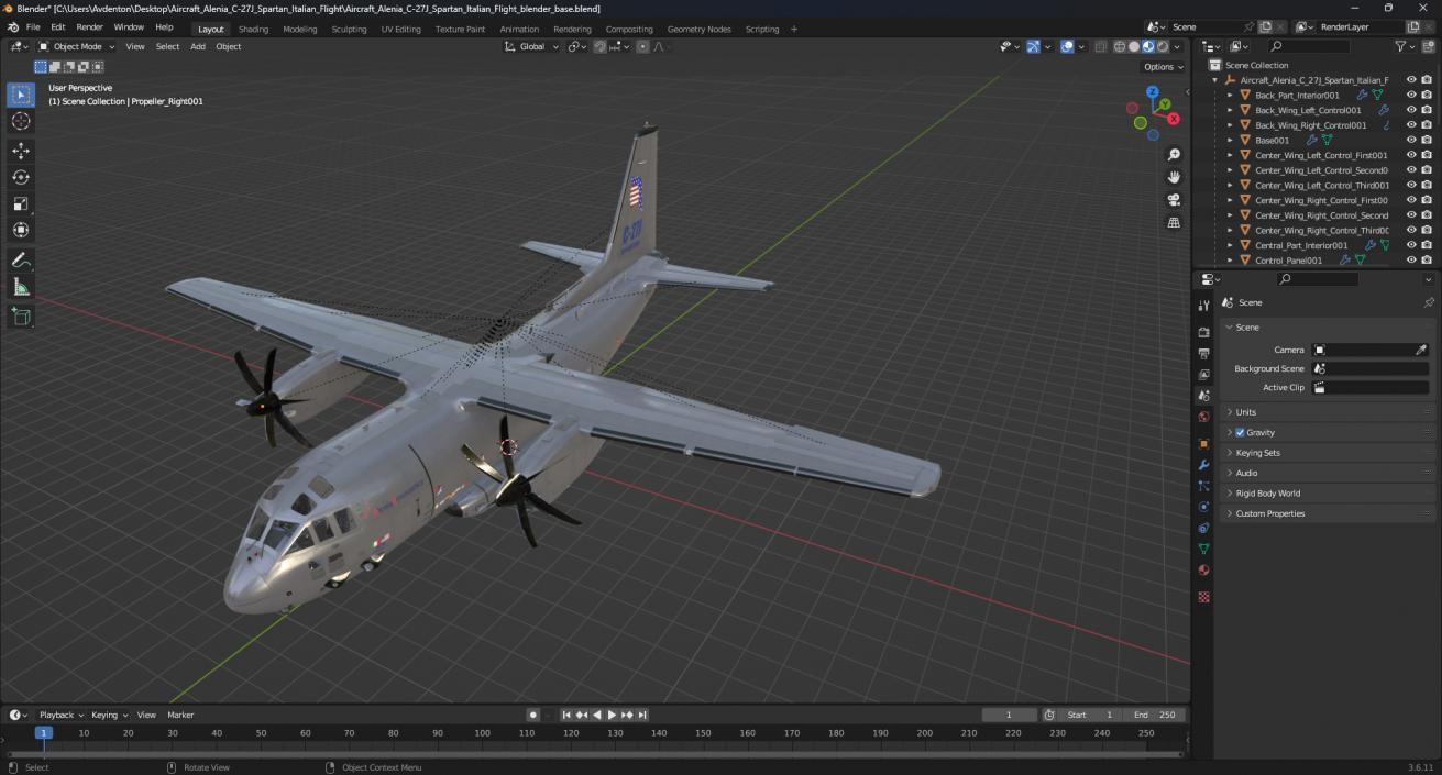 Aircraft Alenia C-27J Spartan Italian Flight 3D model