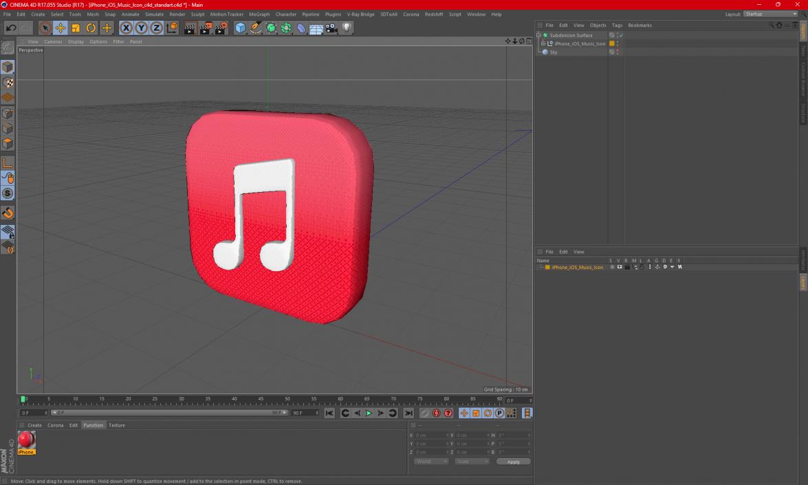 3D iPhone iOS Music Icon 2 model