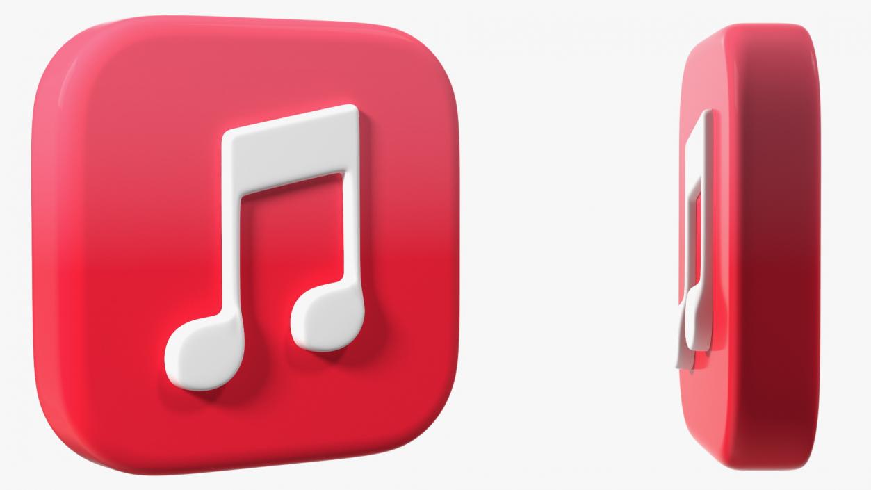 3D iPhone iOS Music Icon 2 model