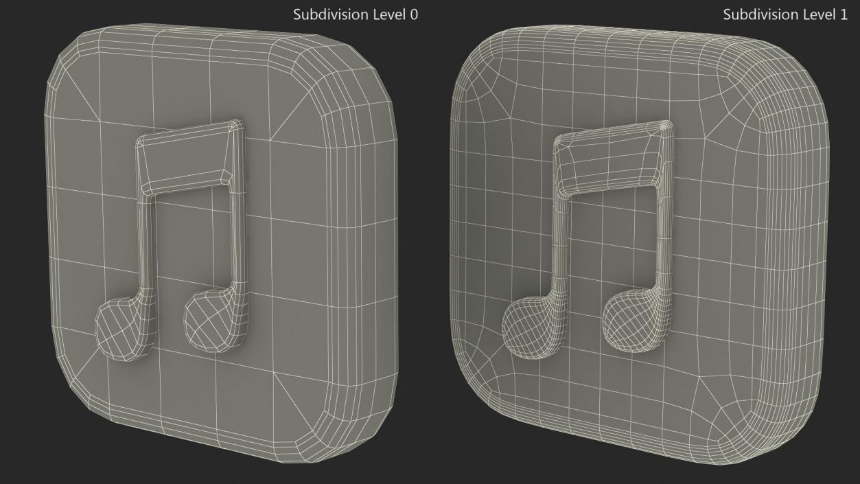 3D iPhone iOS Music Icon 2 model