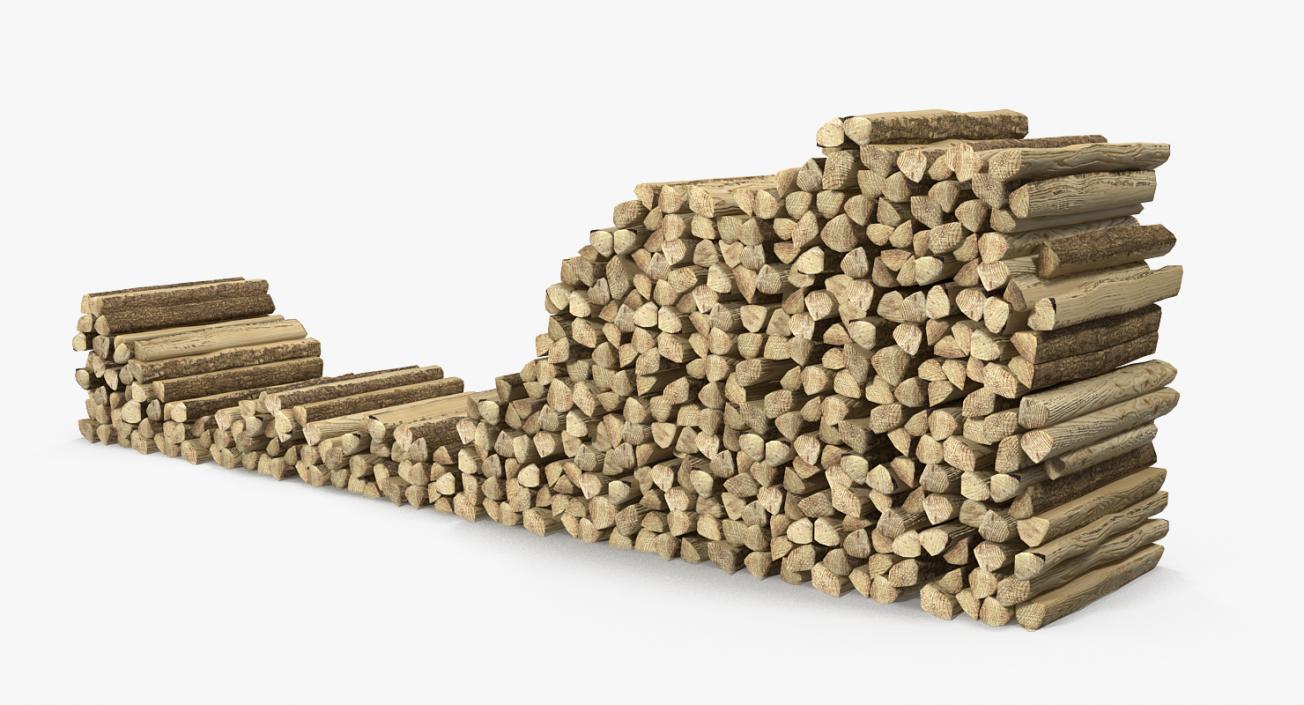 3D model Old Woodshed with Stack of Firewood