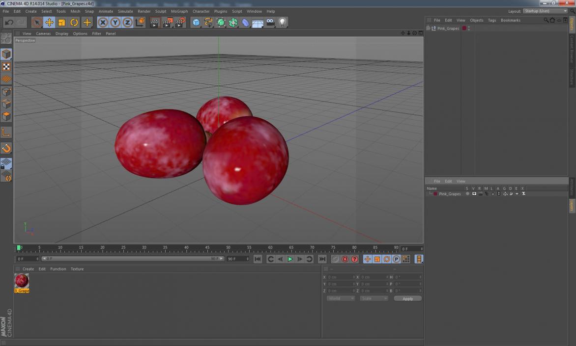 3D Pink Grapes