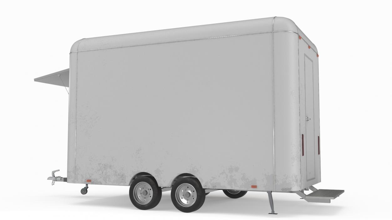 3D Mobile Food Concession Trailer White with Equipment