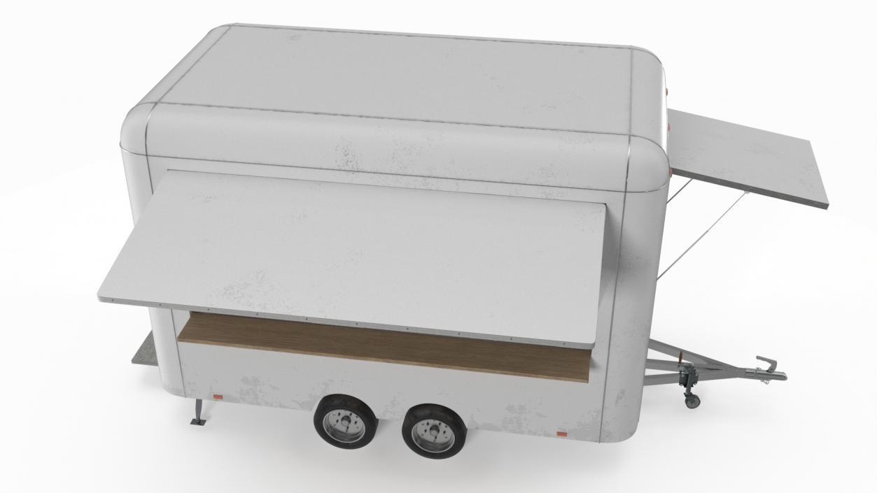 3D Mobile Food Concession Trailer White with Equipment