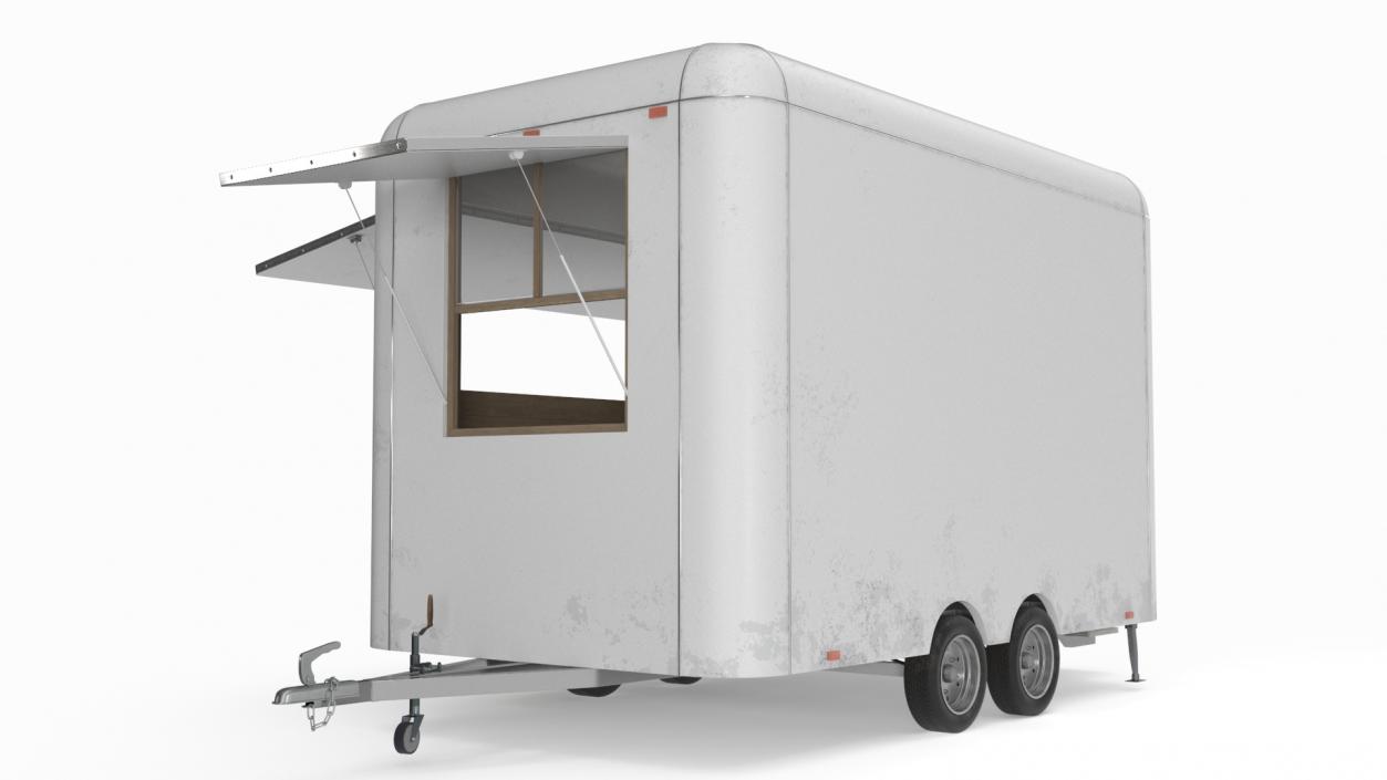 3D Mobile Food Concession Trailer White with Equipment