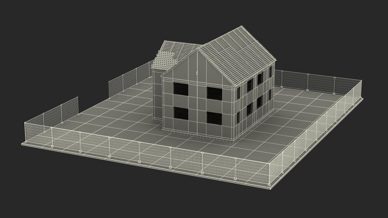 3D model Unfinished Brick House Construction