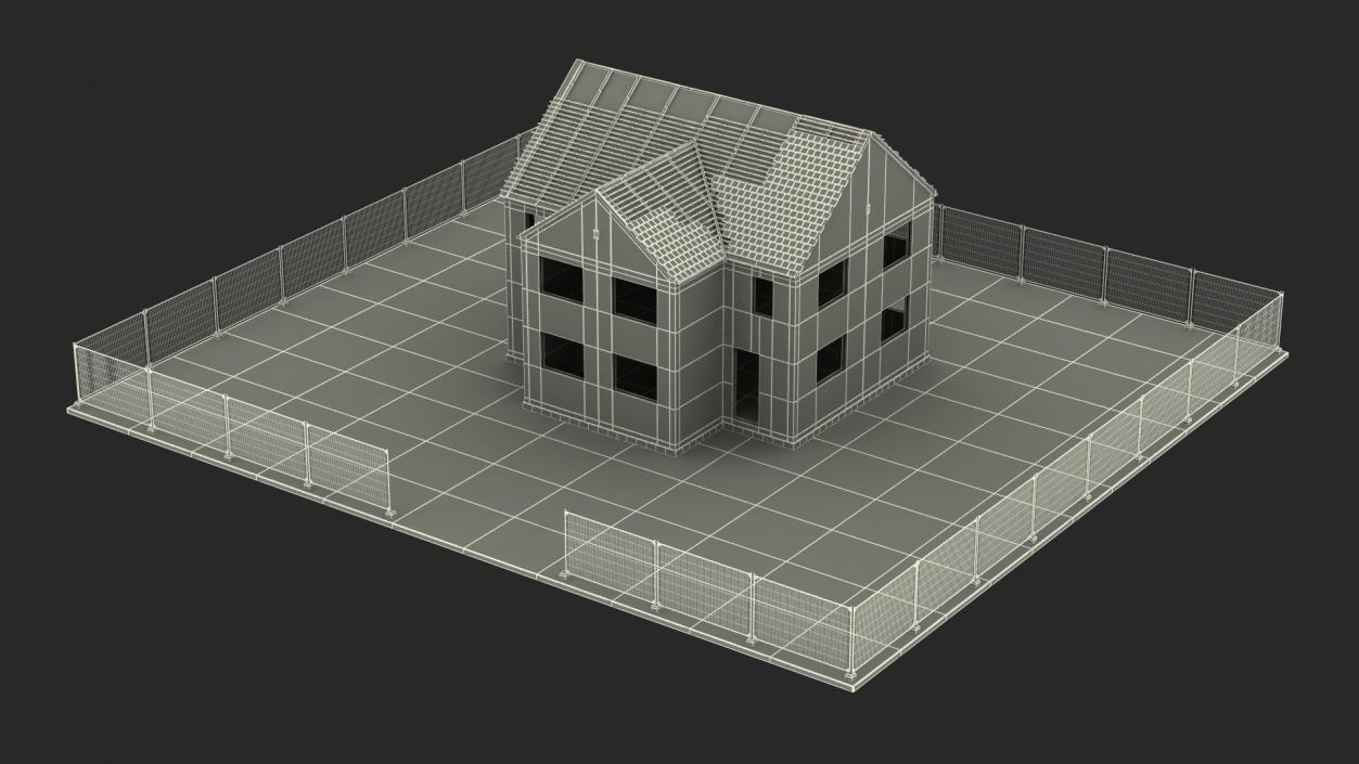 3D model Unfinished Brick House Construction