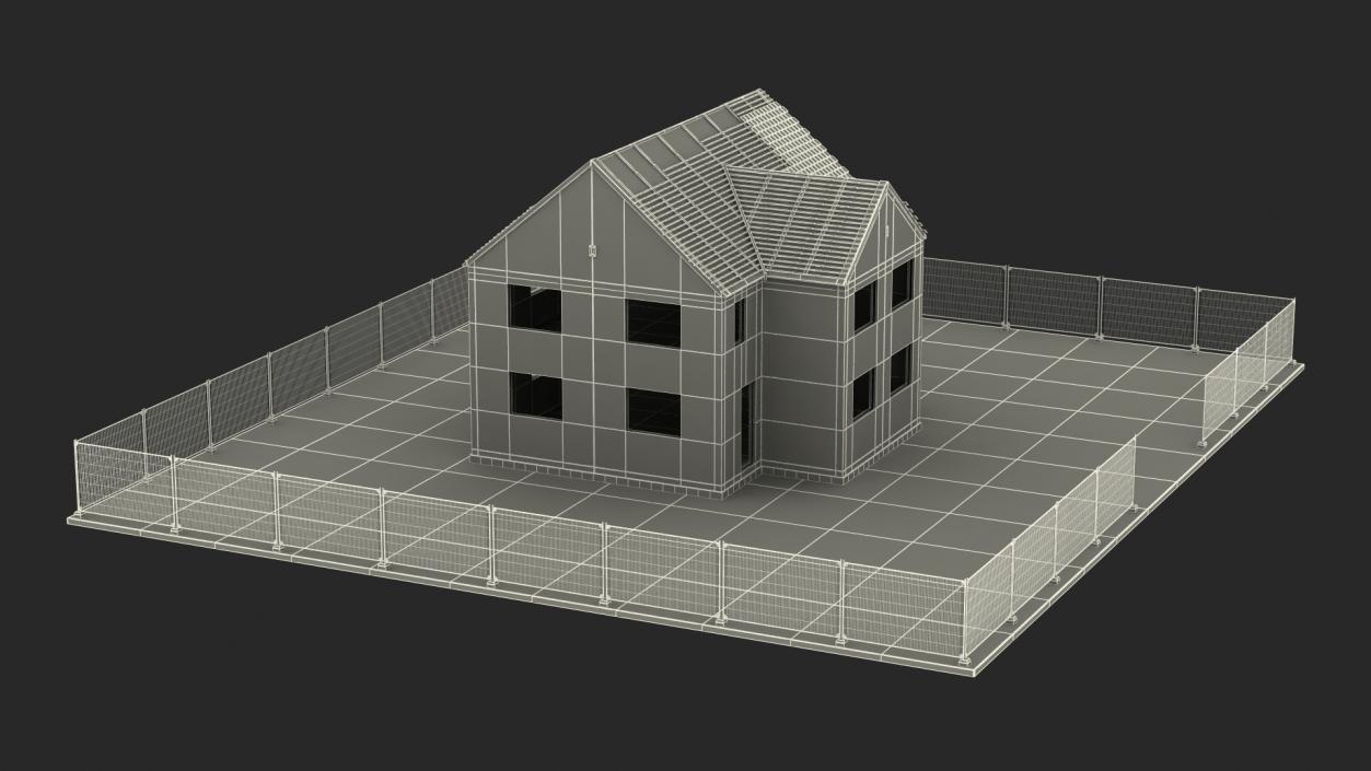 3D model Unfinished Brick House Construction