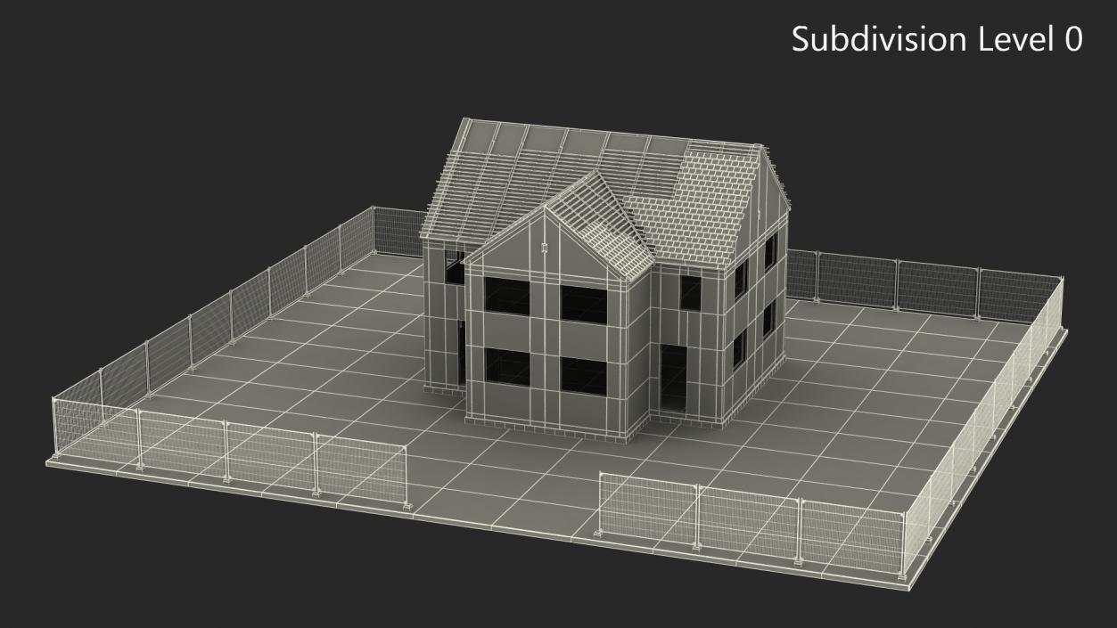 3D model Unfinished Brick House Construction