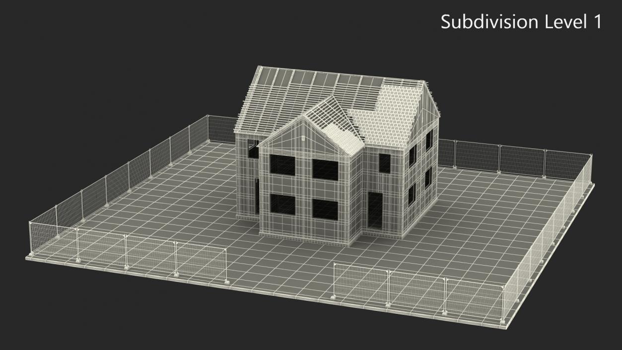 3D model Unfinished Brick House Construction