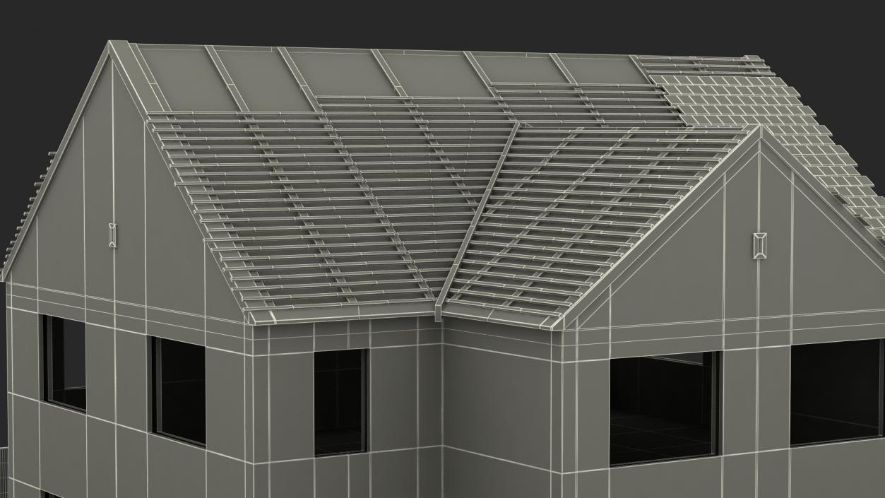 3D model Unfinished Brick House Construction