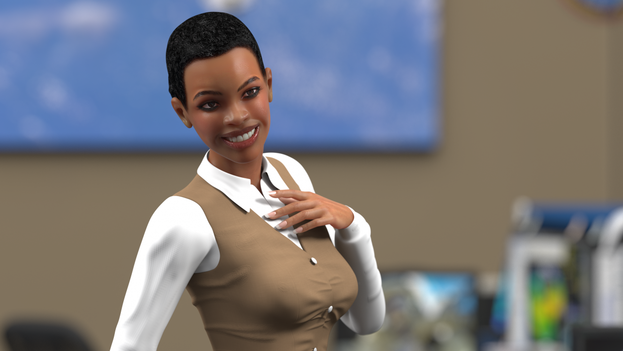 3D Light Skin Business Style Woman