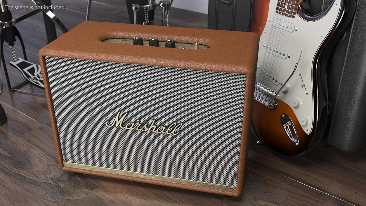 3D Marshall Woburn II Wireless Bluetooth Speaker Brown