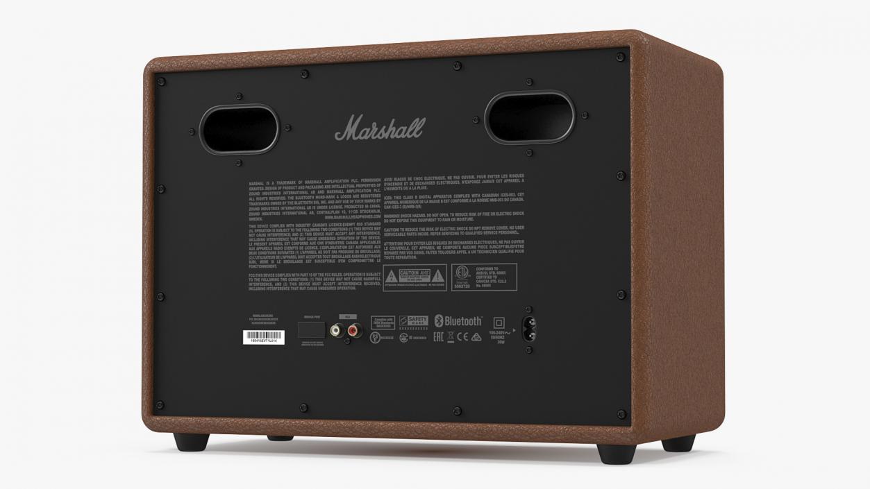 3D Marshall Woburn II Wireless Bluetooth Speaker Brown