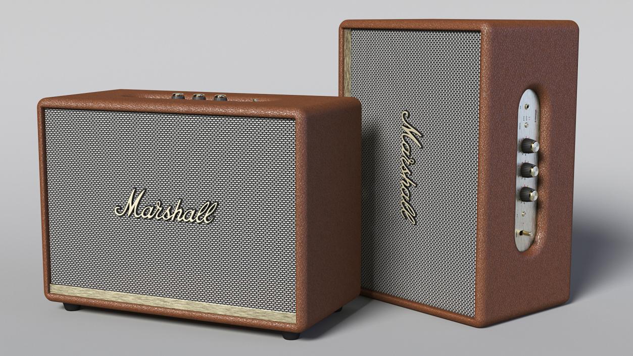 3D Marshall Woburn II Wireless Bluetooth Speaker Brown