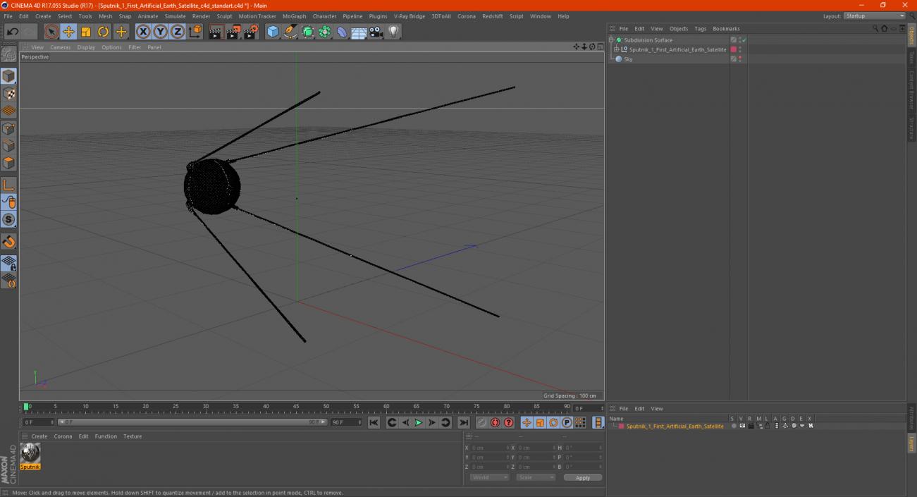 Sputnik 1 First Artificial Earth Satellite 3D