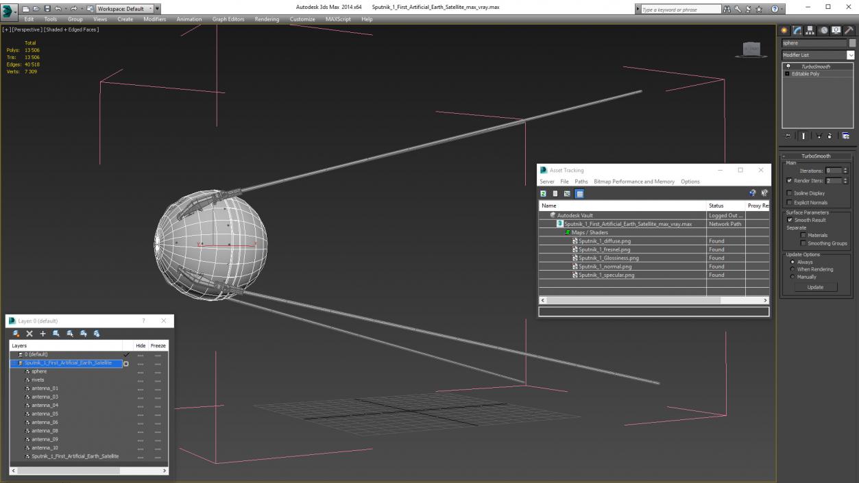 Sputnik 1 First Artificial Earth Satellite 3D