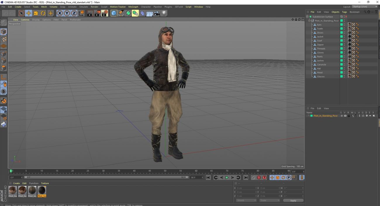 Pilot in Standing Pose 2 3D model