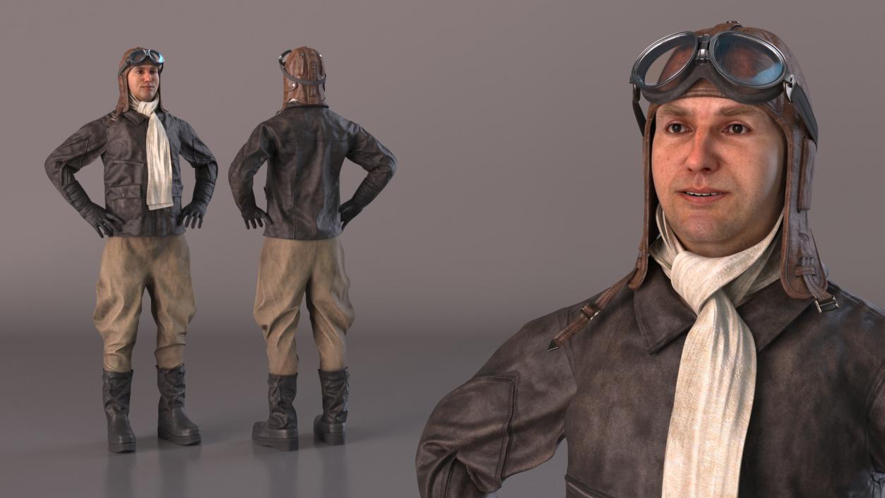 Pilot in Standing Pose 2 3D model