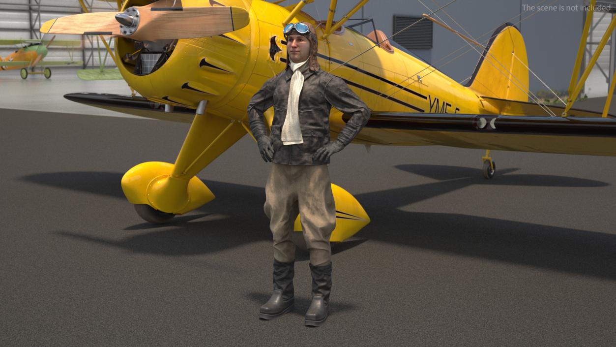 Pilot in Standing Pose 2 3D model