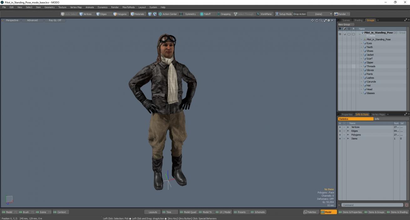 Pilot in Standing Pose 2 3D model