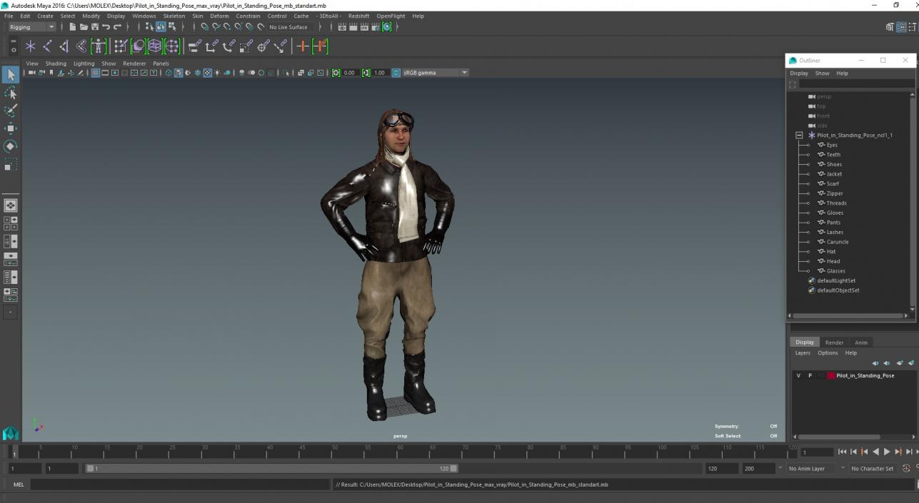 Pilot in Standing Pose 2 3D model