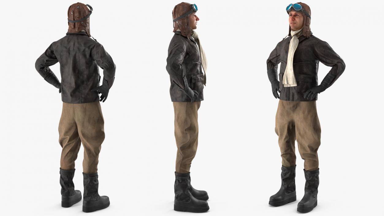 Pilot in Standing Pose 2 3D model