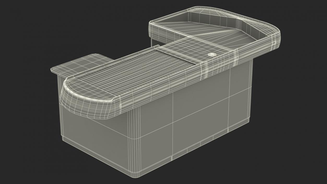 3D Large Supermarket Checkout Counter Red model