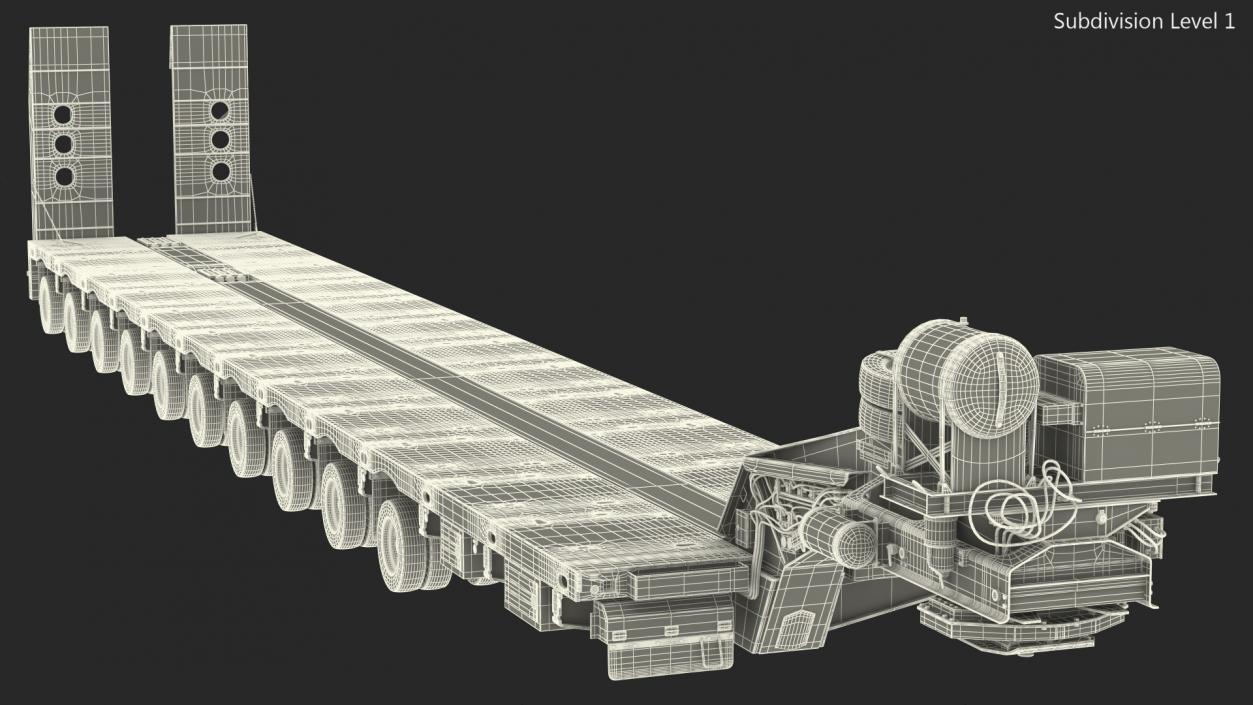 3D Drake Steerable Low Loader Rigged model