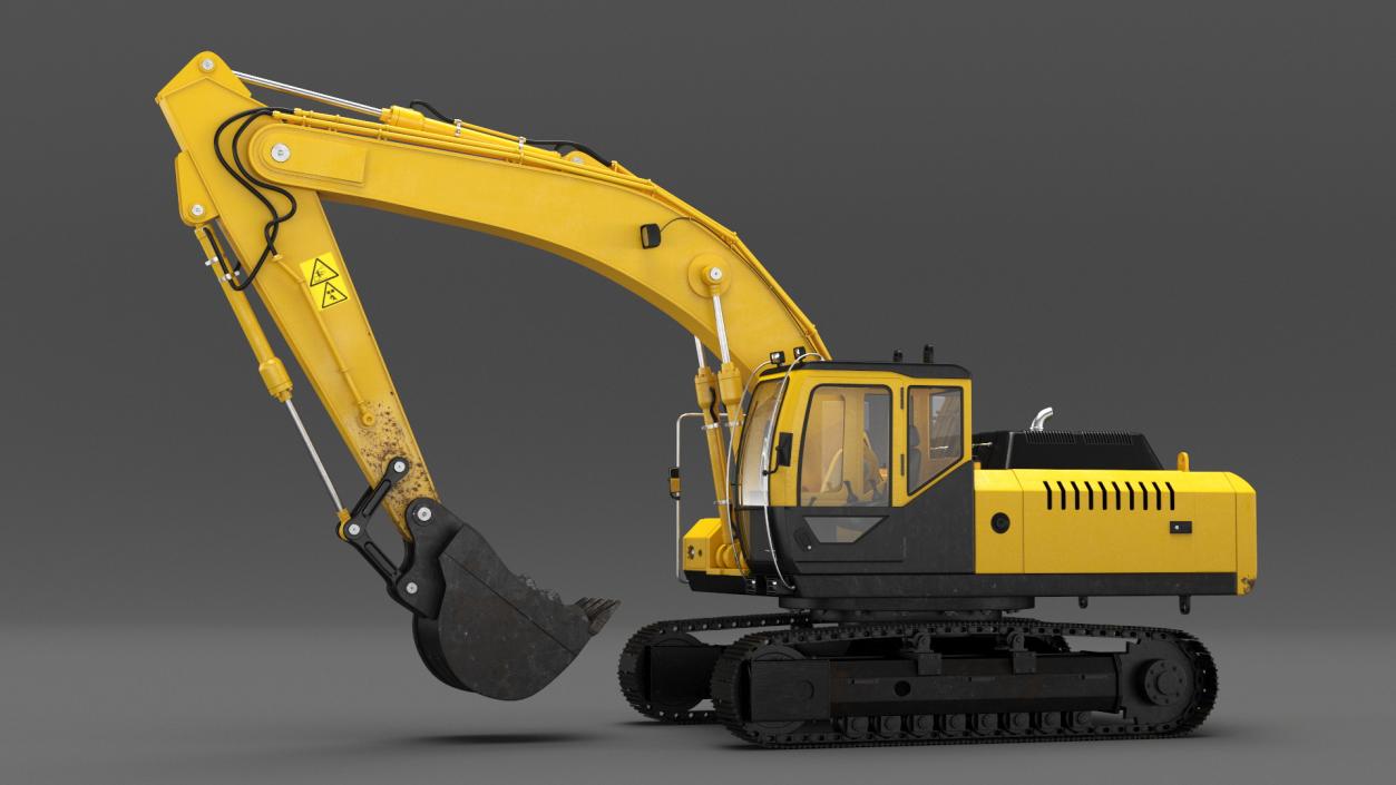 3D Large Hydraulic Tracked Excavator model