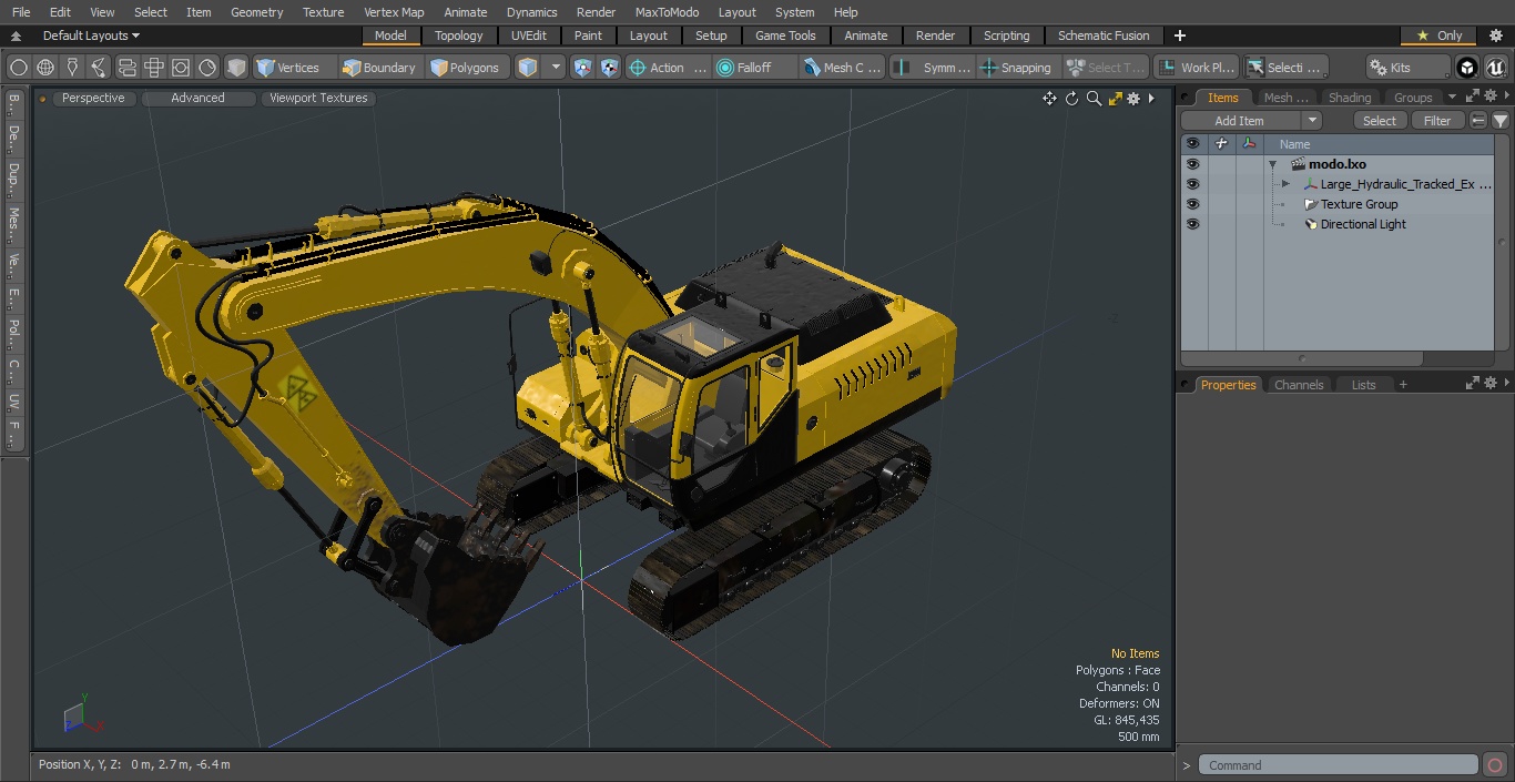 3D Large Hydraulic Tracked Excavator model