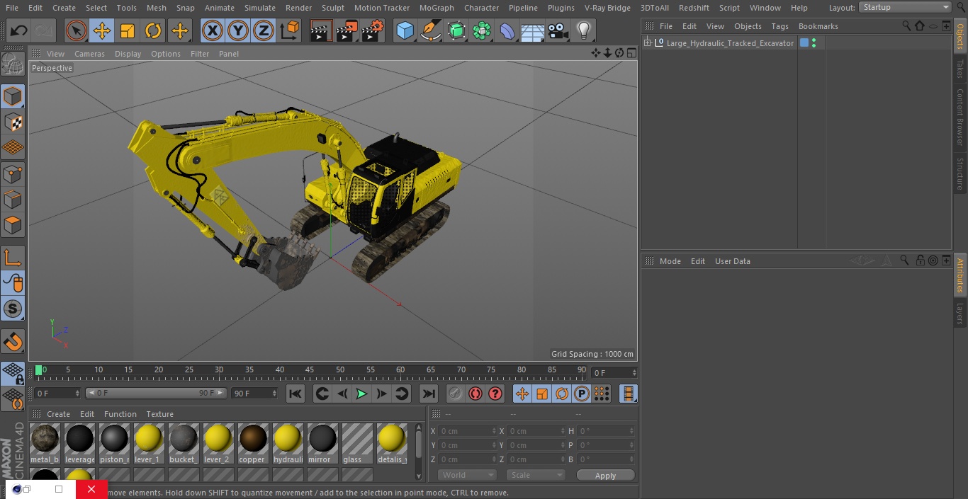 3D Large Hydraulic Tracked Excavator model