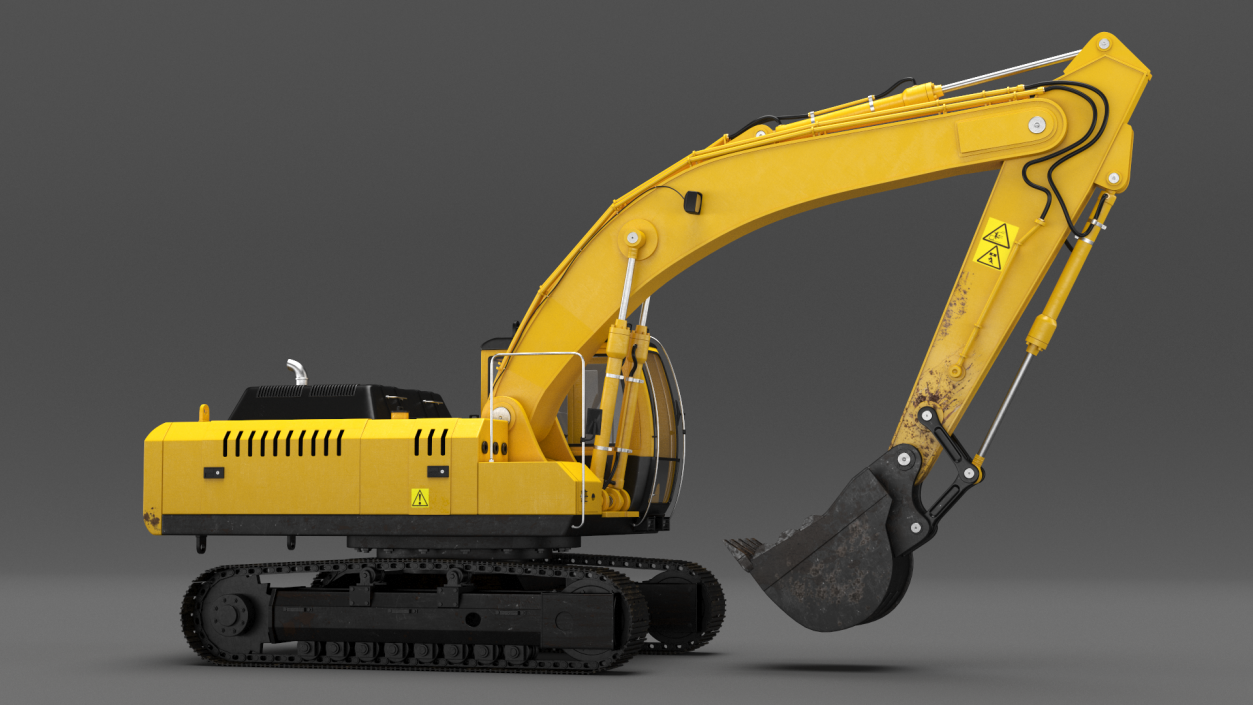 3D Large Hydraulic Tracked Excavator model