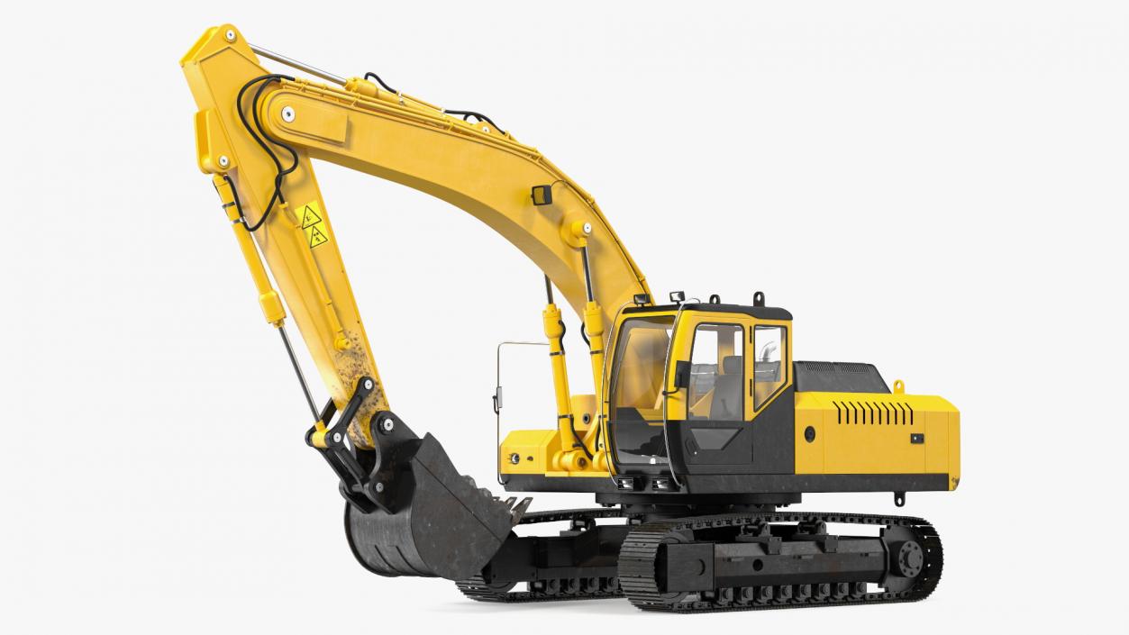 3D Large Hydraulic Tracked Excavator model