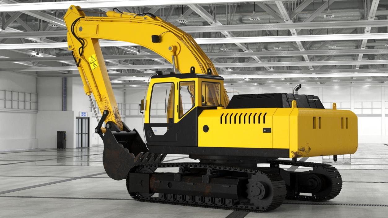 3D Large Hydraulic Tracked Excavator model