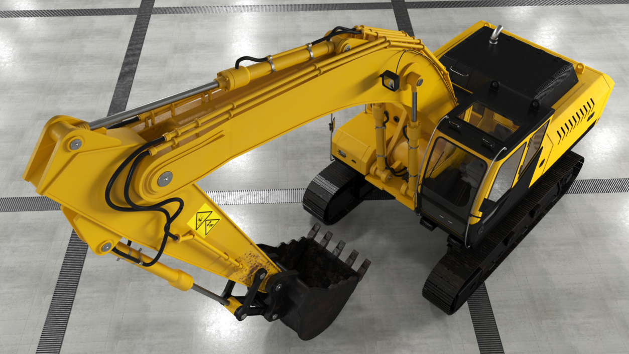 3D Large Hydraulic Tracked Excavator model