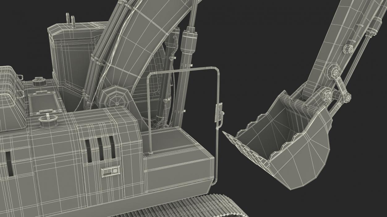 3D Large Hydraulic Tracked Excavator model