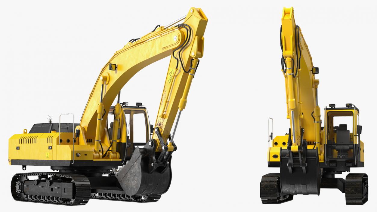 3D Large Hydraulic Tracked Excavator model