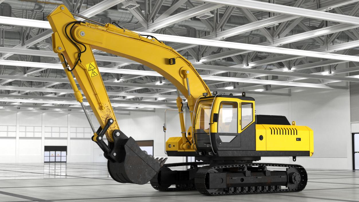 3D Large Hydraulic Tracked Excavator model