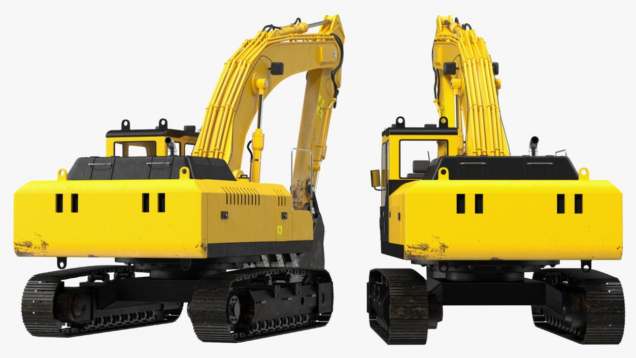 3D Large Hydraulic Tracked Excavator model