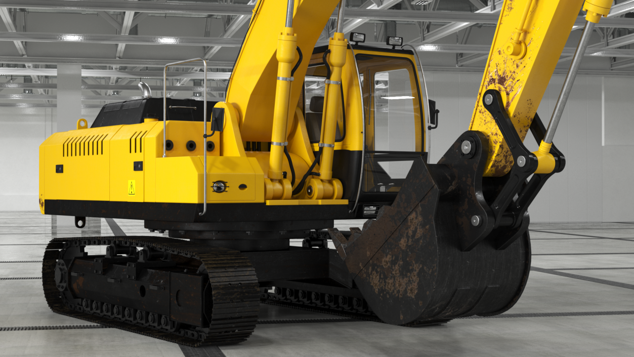 3D Large Hydraulic Tracked Excavator model