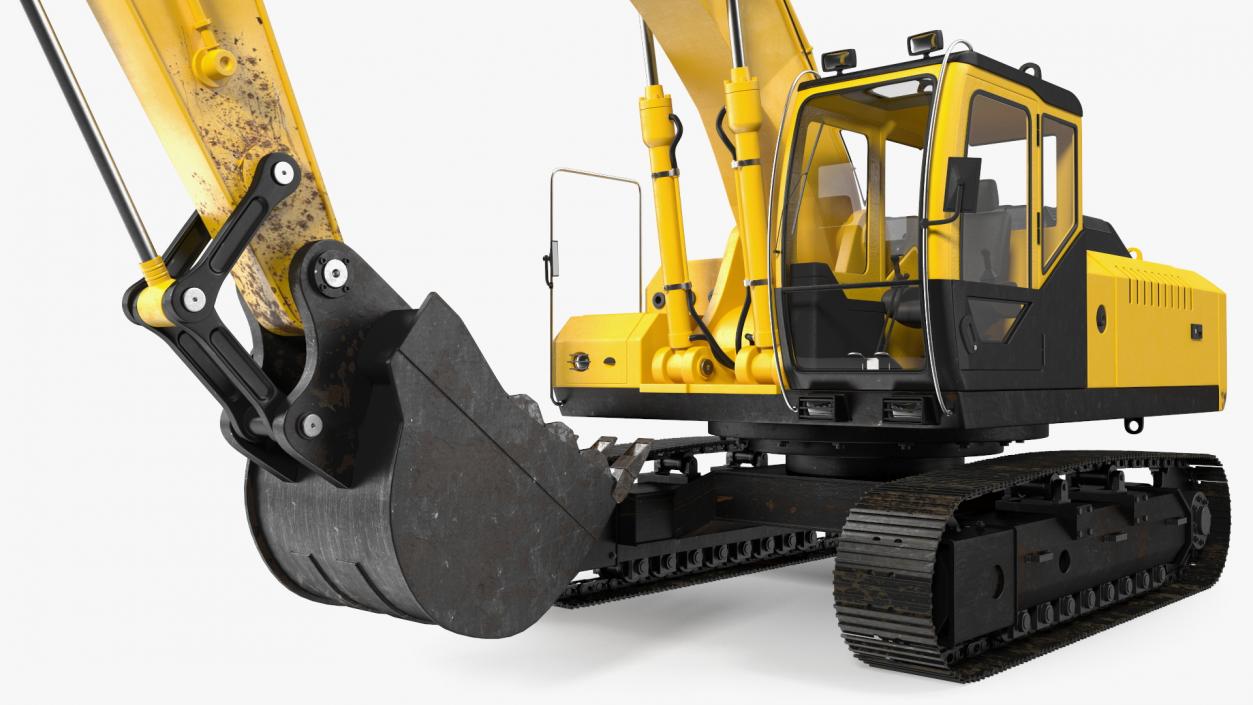 3D Large Hydraulic Tracked Excavator model