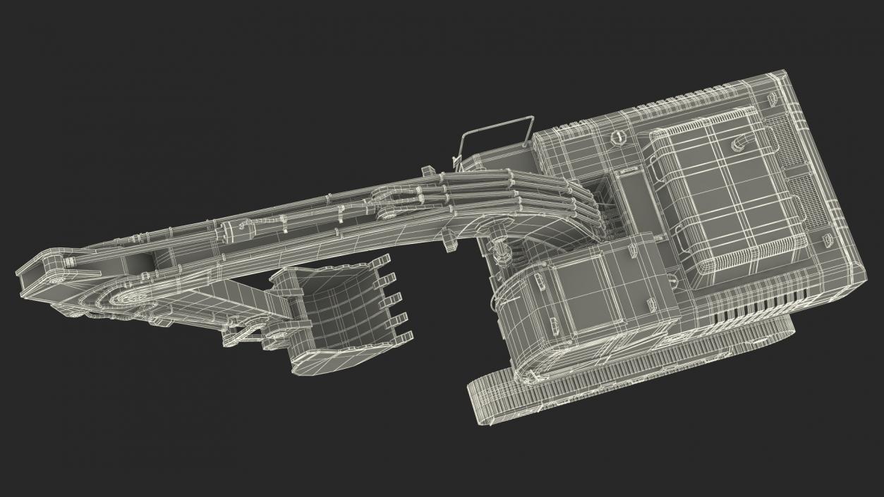 3D Large Hydraulic Tracked Excavator model