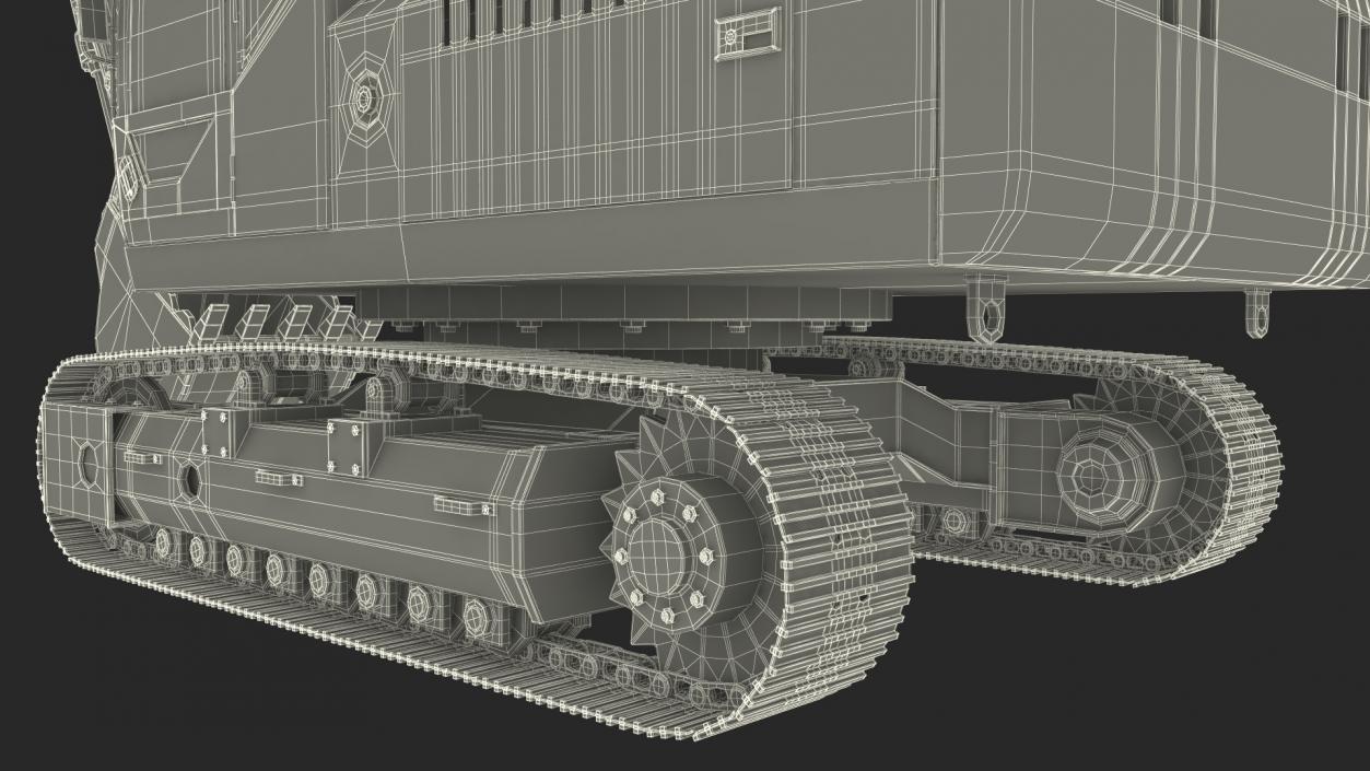 3D Large Hydraulic Tracked Excavator model