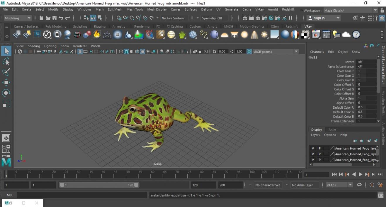 3D model American Horned Frog