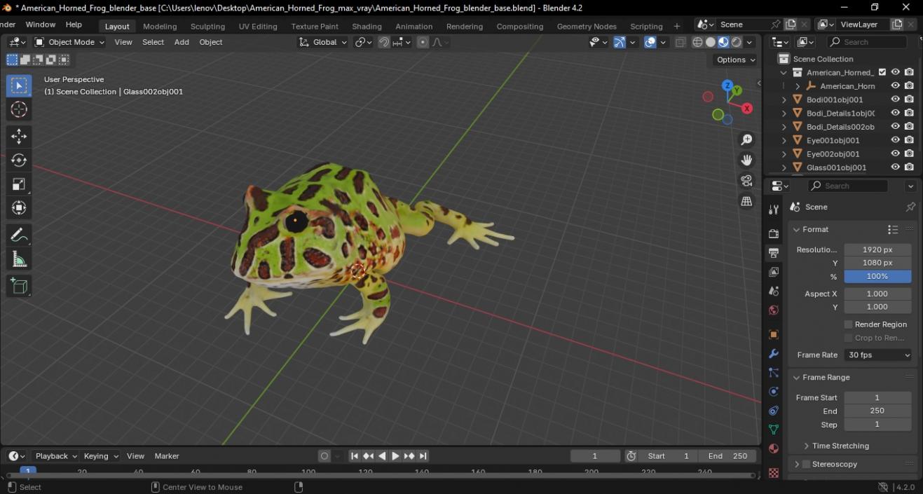 3D model American Horned Frog