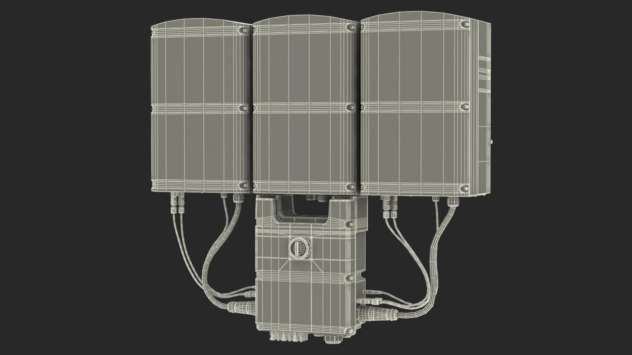 3D SolarEdge Three Phase Inverter with Secondary Units