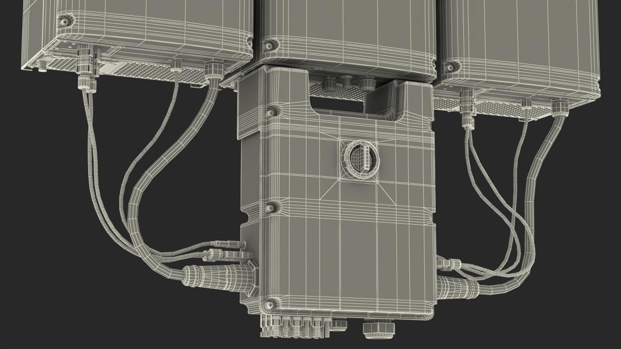 3D SolarEdge Three Phase Inverter with Secondary Units